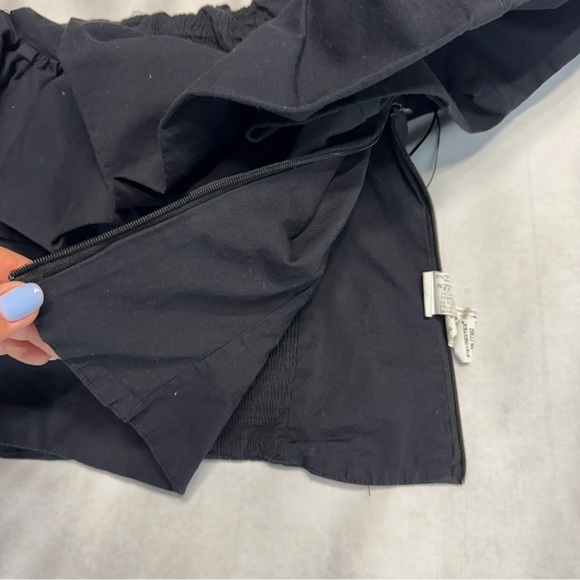 Zara Women Voluminous Poplin Top Black Cotton side zipper - Picture 13 of 15